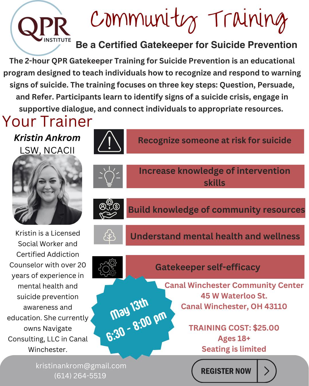 QRT Community Training  ad
